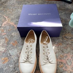Stuart Weitzman platform leather shoes with laces